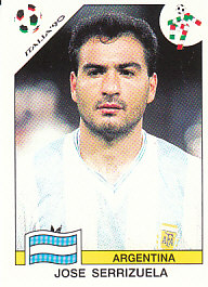 Jose Serrizuela WC 1990 Argentina samolepka Panini World Cup Story #215